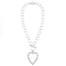 Heirloom Circle Loop Necklace with Silver Dotted Heart