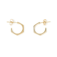 Non-Tarnish Hexagon Hoop Earrings