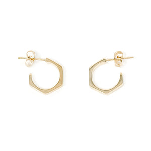 Non-Tarnish Gold Filled Hexagon Hoop Earrings
