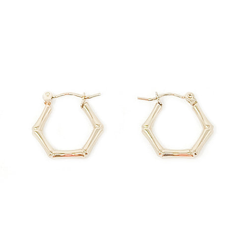 Non-Tarnish Gold Filled Small Bamboo Hoop Earrings