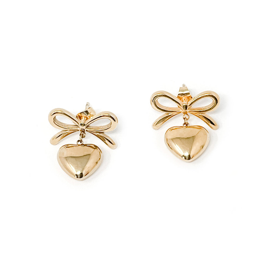 Non-Tarnish Tied with a Bow Earrings