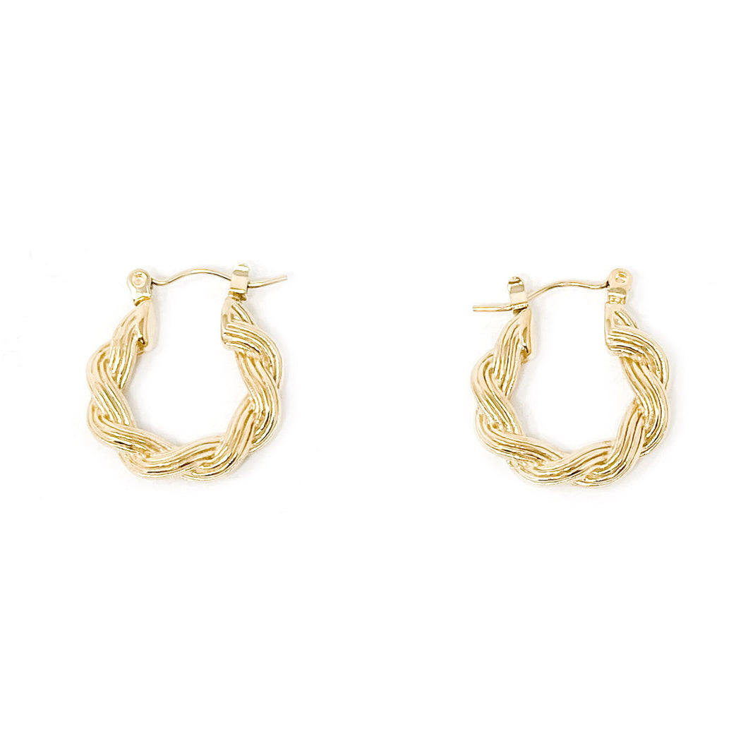 Non-Tarnish Small Twisted Hoops