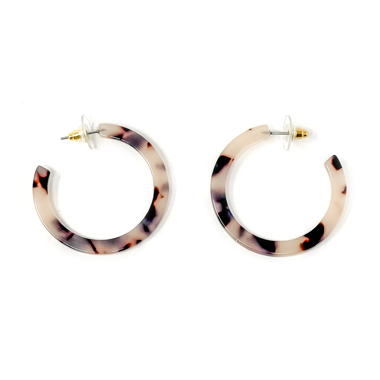 Tortoise Shell Acrylic Classic Hoops