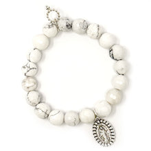 10mm Faceted White Howlite with Silver Mary's Blessing