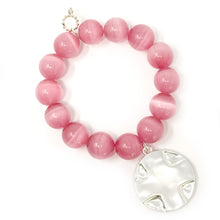 Blush Calcite with Silver Lord's Prayer