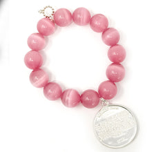 Blush Calcite with Silver Lord's Prayer