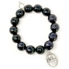 Faceted Navy Goldstone with Pope Leo