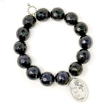 Faceted Navy Goldstone with Pope Leo