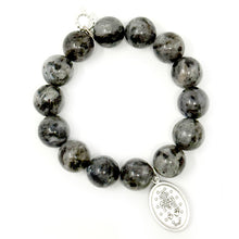 Charcoal Jasper with Silver Blessed Mother