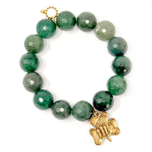 Faceted Green Aventurine with Gold Our Lady of Knock