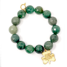 Faceted Green Aventurine with Gold Our Lady of Knock