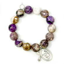 Faceted Amethyst Agate with St. Jude and Cross