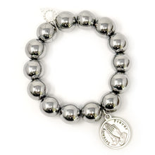 Silver Hematite with Small Silver Serenity Prayer