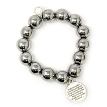 Silver Hematite with Small Silver Serenity Prayer