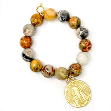 Desert Sand Agate with Large Gold Blessed Mother
