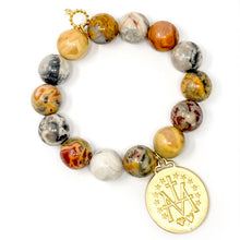Desert Sand Agate with Large Gold Blessed Mother