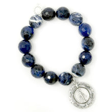 Faceted Dumortierite with Silver Circle Blessed Mother