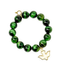 Evergreen Tiger Eye with White Peace Dove