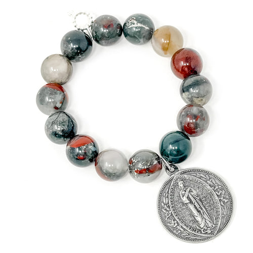 Sequoia Jasper with Antique Silver Queen of Heaven