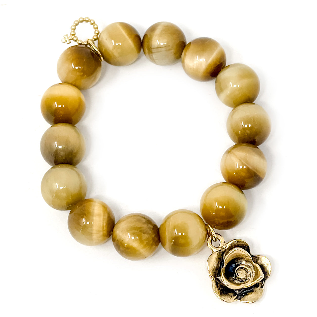 Sunkissed Tiger Eye with Gold Artisan Rose