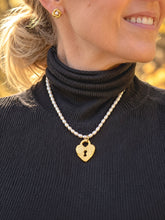 18" Pearl Necklace with Key to My Heart