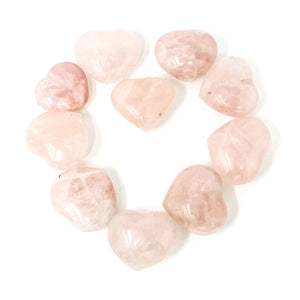 1.25" Rose Quartz Heart - You Are Loved - Calming Stone (1 piece)