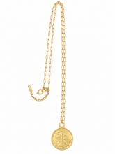 34" Paperclip Necklace with Lady Liberty Coin