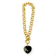 Heart & Soul Forest Jasper Heart with Circle Loop Toggle Necklace