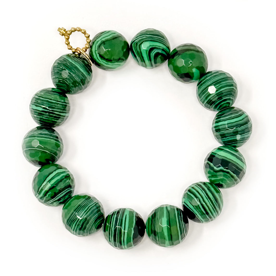 Heart & Soul Faceted Malachite Agate Coordinating Bracelet
