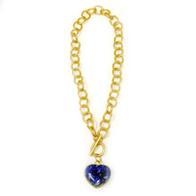 Heart & Soul Lapis Heart with Circle Loop Toggle Necklace