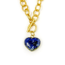 Heart & Soul Lapis Heart with Circle Loop Toggle Necklace