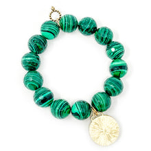 Faceted Malachite Agate with Matte Gold God is With You