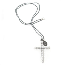 36” Hematite With Jen’s Personal Crystal Cross and Blessed Mother