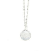 18" Silver Crystal Bezel Necklace with Matte Silver Lord's Prayer Cross