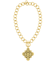 Heirloom Circle Loop Necklace with Large St. Anthony Cross