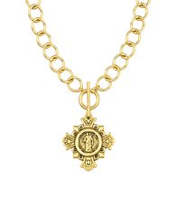 Heirloom Circle Loop Necklace with Large St. Anthony Cross