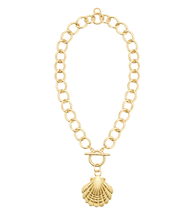 Heirloom Circle Loop Necklace with Matte Gold Shell