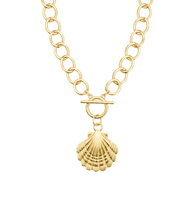Heirloom Circle Loop Necklace with Matte Gold Shell