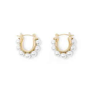 Non-Tarnish Waterproof Pearly Girly Hoop Earrings