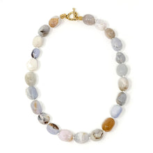 16" Cobble Stone Agate Hand-Tied Necklace with Toggle Clasp- Curated Collection