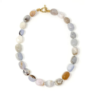 16" Cobble Stone Agate Hand-Tied Necklace - Curated Collection