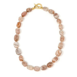 16" Moonstone Hand-Tied Necklace - Curated Collection