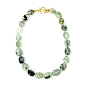 16" Fern Jade Hand-Tied Necklace with Toggle Clasp- Curated Collection