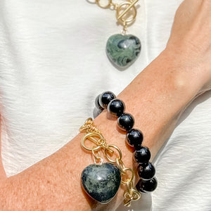 Heart & Soul Forest Jasper Heart with Circle Loop Bracelet