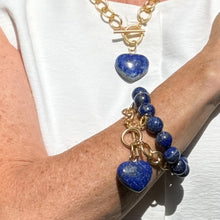Heart & Soul Lapis Heart with Circle Loop Toggle Necklace