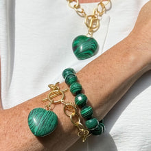 Heart & Soul Faceted Malachite Agate Coordinating Bracelet