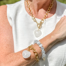 Heart & Soul White Jade Heart with Circle Loop Bracelet