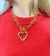 Heirloom Circle Loop Necklace with Large Open Heart