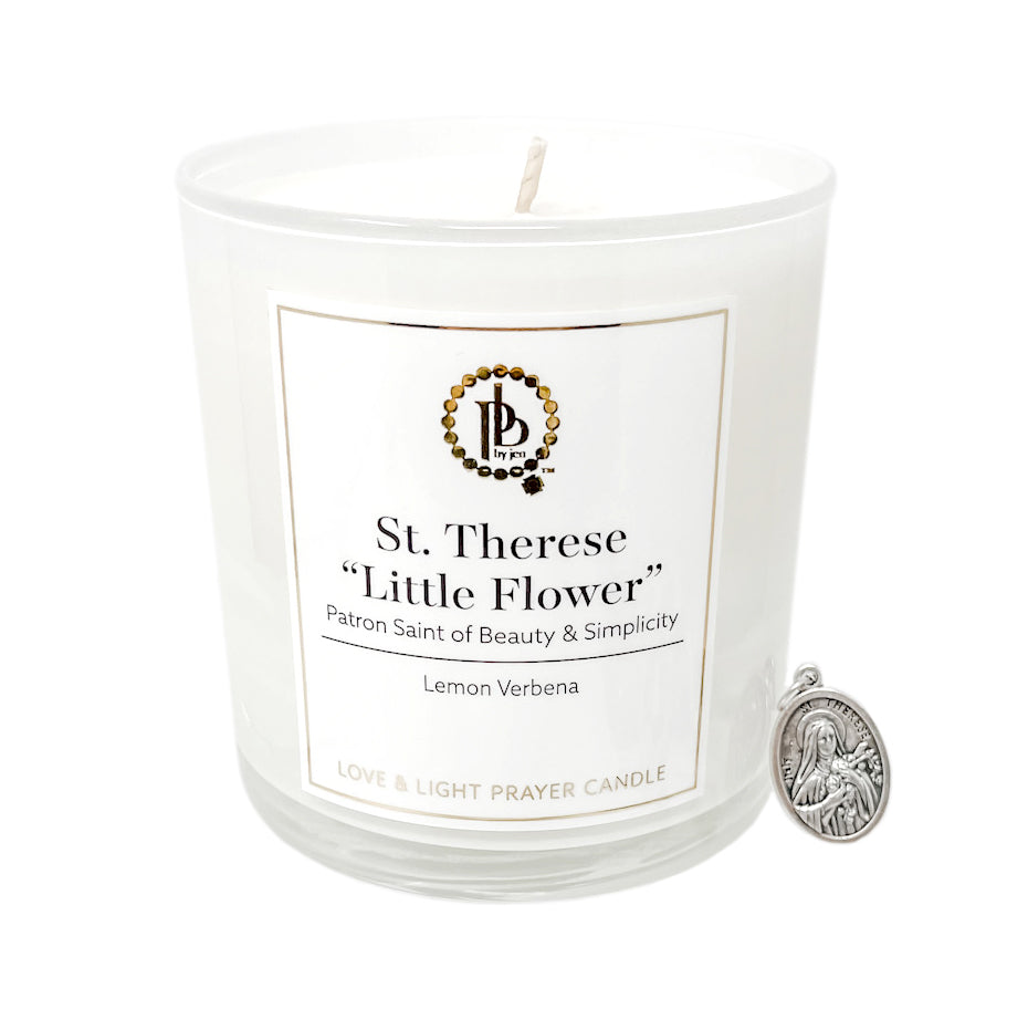 Love & Light Prayer Candle - St. Therese 
