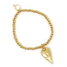 4mm Water Resistant Gold Hematite with Gold Artisan Heart